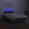 Box Spring Bed with Mattress & LED Dark Grey 120x190 cm Fabric