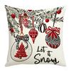 Soft Throw Cushion Case 2D Printed Snowman Pillow Cover Cartoon Cute Santa Pillow Cover  Car
