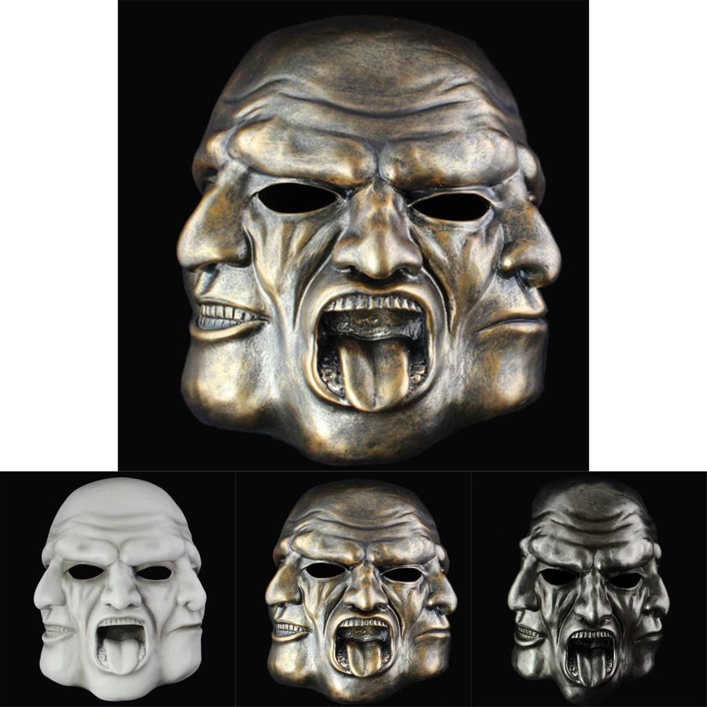Captivating Three-faced Resin Masks For Halloween Cosplay And Themed Parties