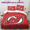 Ice Hockey Logo Pattern Bedding Quilt Set Quilt Cover Pillowcase Home Decoration Birthday Gift (1*duvet Cover+ 2*pillowcase, Without Core)