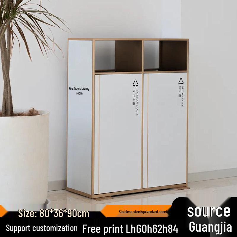 Large Stainless Steel Outdoor Sorting Trash Can for Parks and Commercial Spaces
