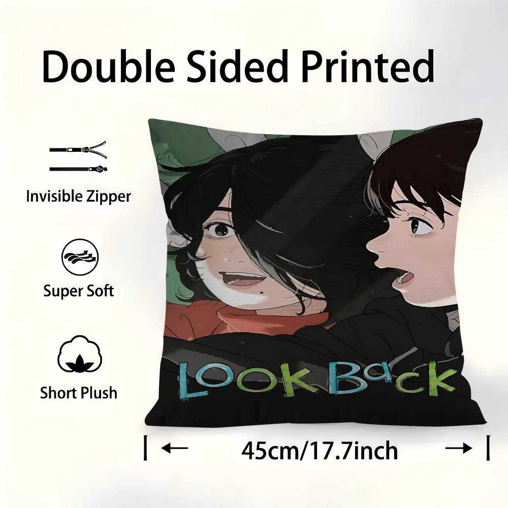 Anime Look Back Cushion Cover Car Throw Pillow Case For Sofa Car Christmas Gift 30cmx30cm