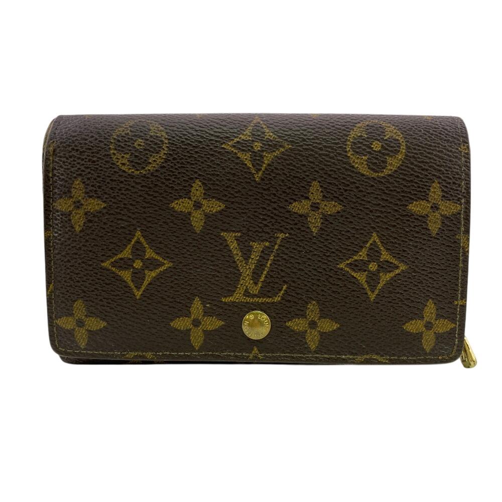 LOUIS VUITTON M61730 Compact Wallet with L-shaped Zipper Monogram Monogram Portonet Bie Tresol Bifold Wallet Brown Monogram Used