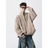 American solid color texture knitted cardigan jacket men's and women's autumn and winter new loose lazy style casual zipper sweater