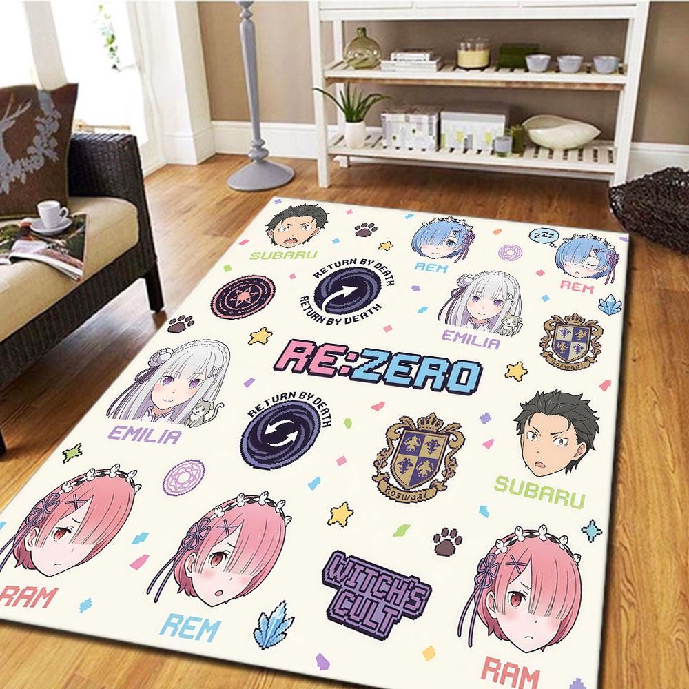 Re Zero Patterned Carpet for Cool Movie Carpet Play Floor Carpet Living Room Birthday Gifts Christmas Gifts HE221