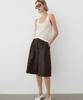 Masimodutti Long Napa Leather Bermuda Pants