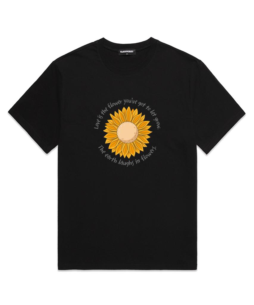 VANNWORKS Sumflower Oversized Short Sleeve T-Shirt (Vs0059) Black