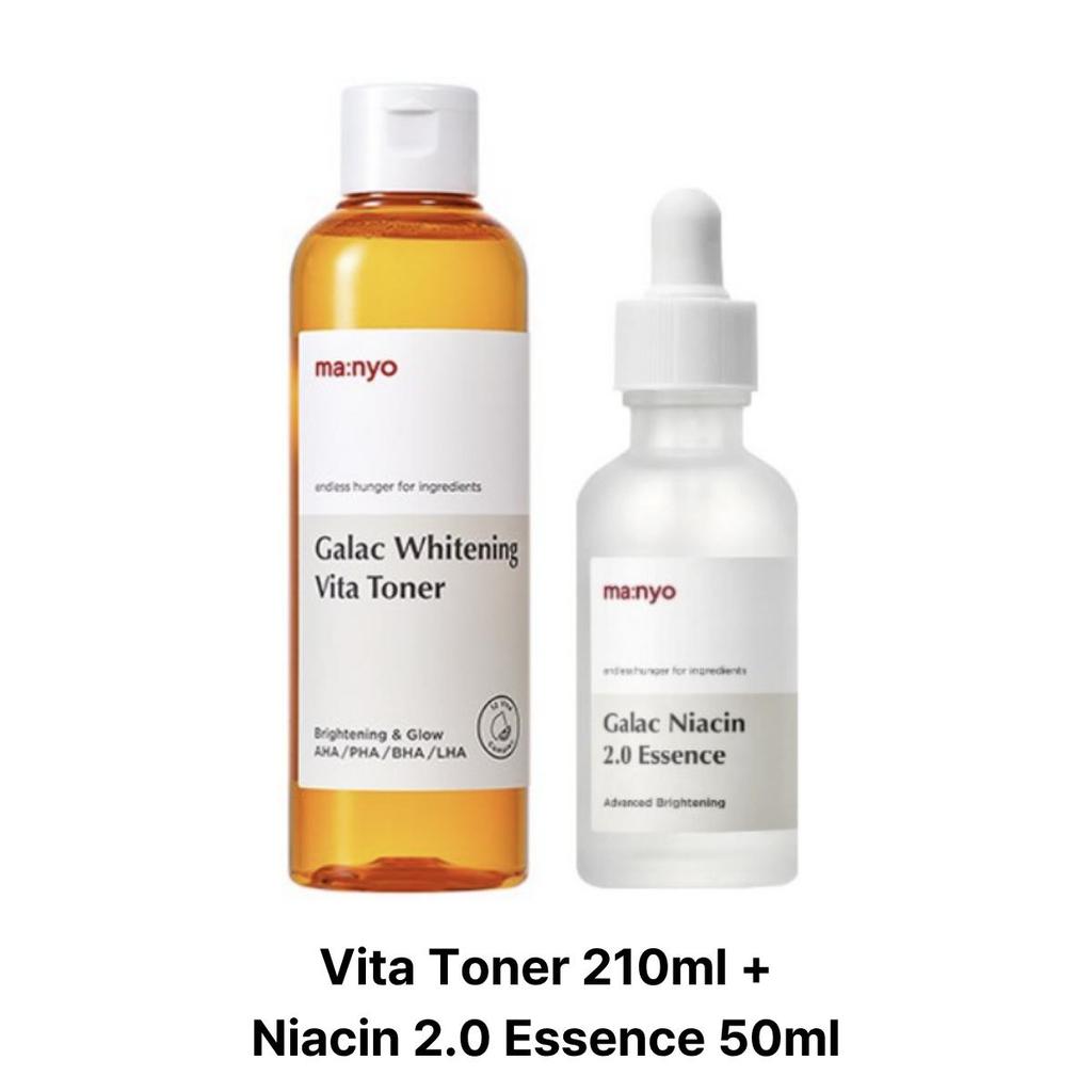MANYO FACTORY Galac Whitening Vita Toner 210ml & Galac Niacin 2.0 Essence 50ml Set