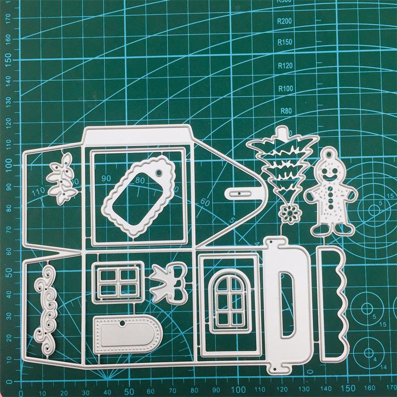 Christmas Gift Box Metal Stencil Embossing Cutting Dies for Diy Scrapbooking Paper Card Embossing Craft Decor