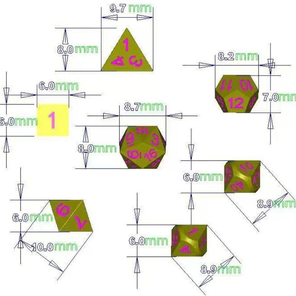 Polyhedron RPG Dice Kirsite Dice Set Gambling Table Games Dice  Party