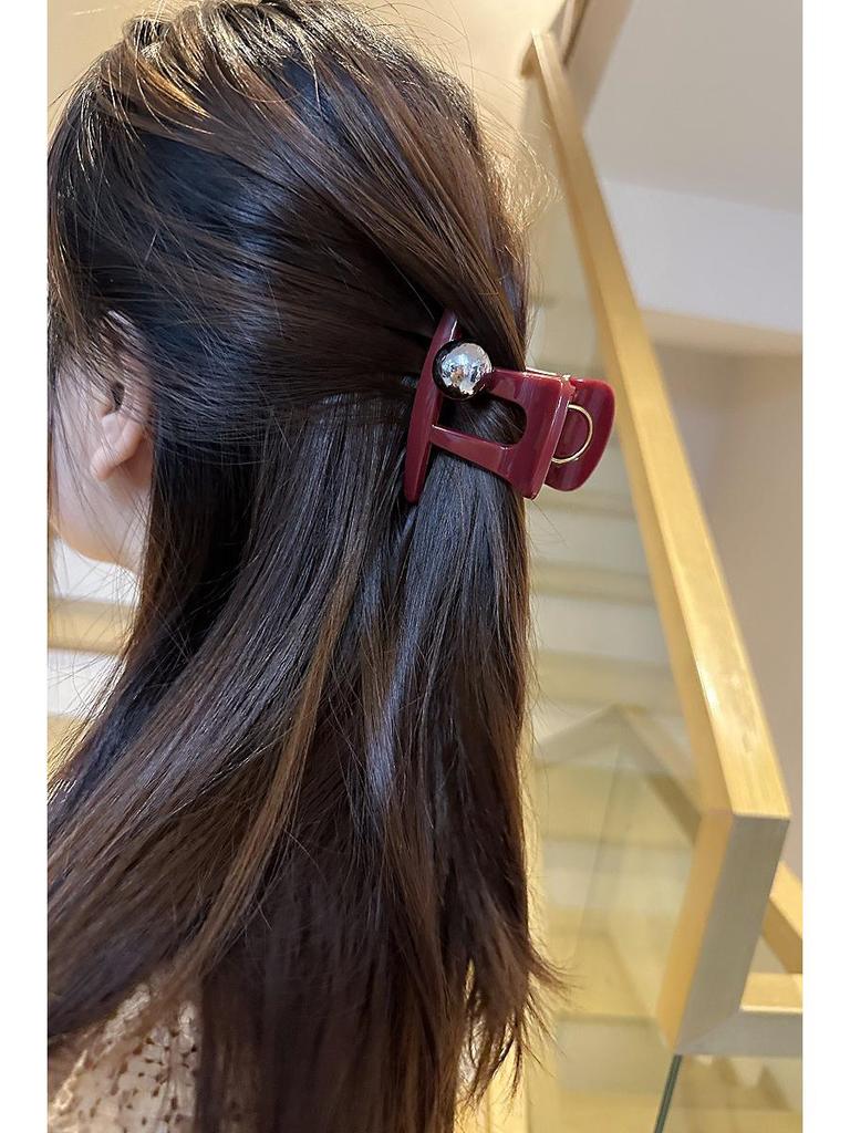 Korean Angora Red Heart Women's Medium Shark Claw Hair Clip
