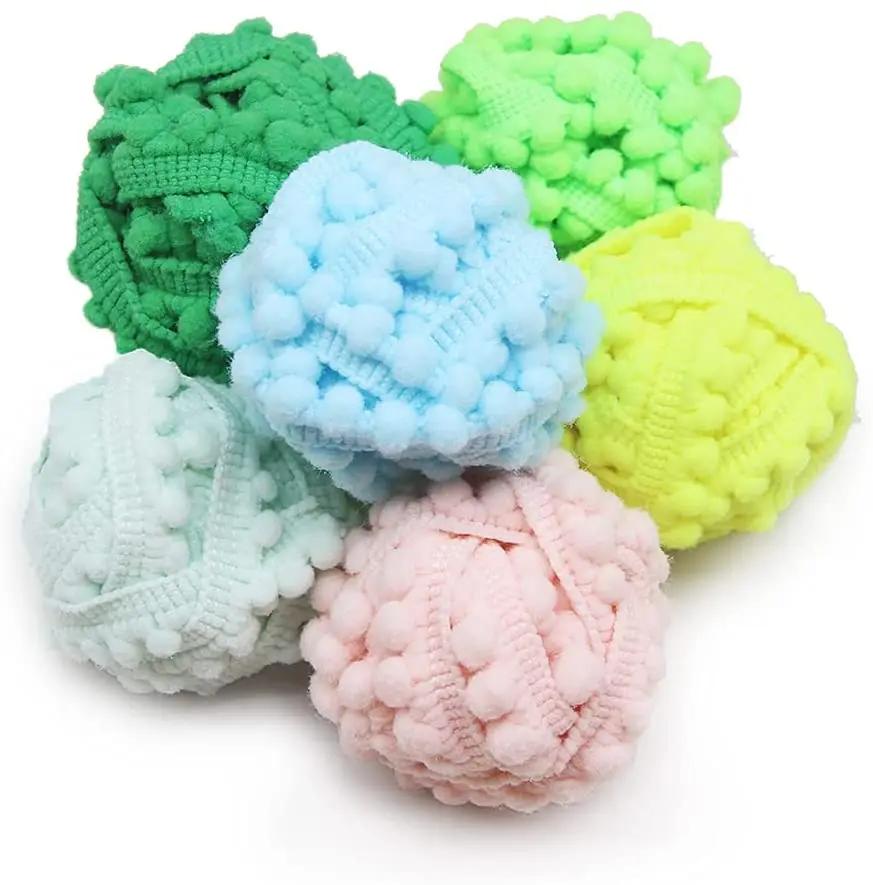 1-10Yards Mini Colorful Pearl Pompom Decoration Ball Tassel Ribbon Sewing Lace Knitted Fabric Handmade DIY Craft Accessories