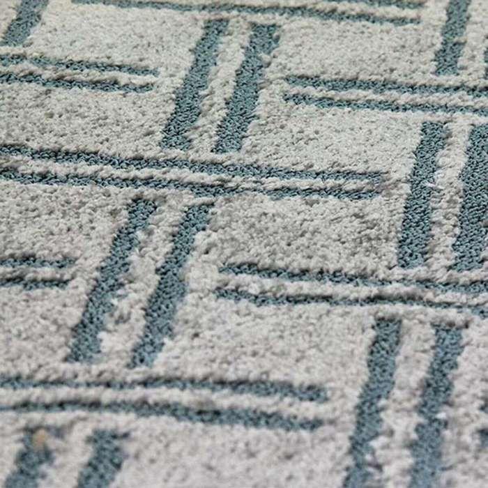 Vintage Rug with Embossed Patterns Gray Blue 133x190