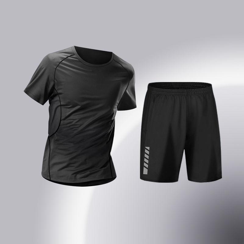 Garnitur T-shirt z krótkim rękawem Męski Casualowy Wygodny Duży Rozmiar Wysokiej Jakości Garnitur Sportowy