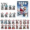 Decorative Acrylic Hanging Christmas Panda Advent Calendar, 24 Days Countdown Contains Tree Ornament Set Ornaments, Cute Decorations for Home