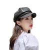 Neue Unisex PU-Leder-Baskenmütze Retro Koreanischer Stil Achteckige Newsboy-Künstlerkappe Für Fotografie, Dates Und Den Stadtverkehr
