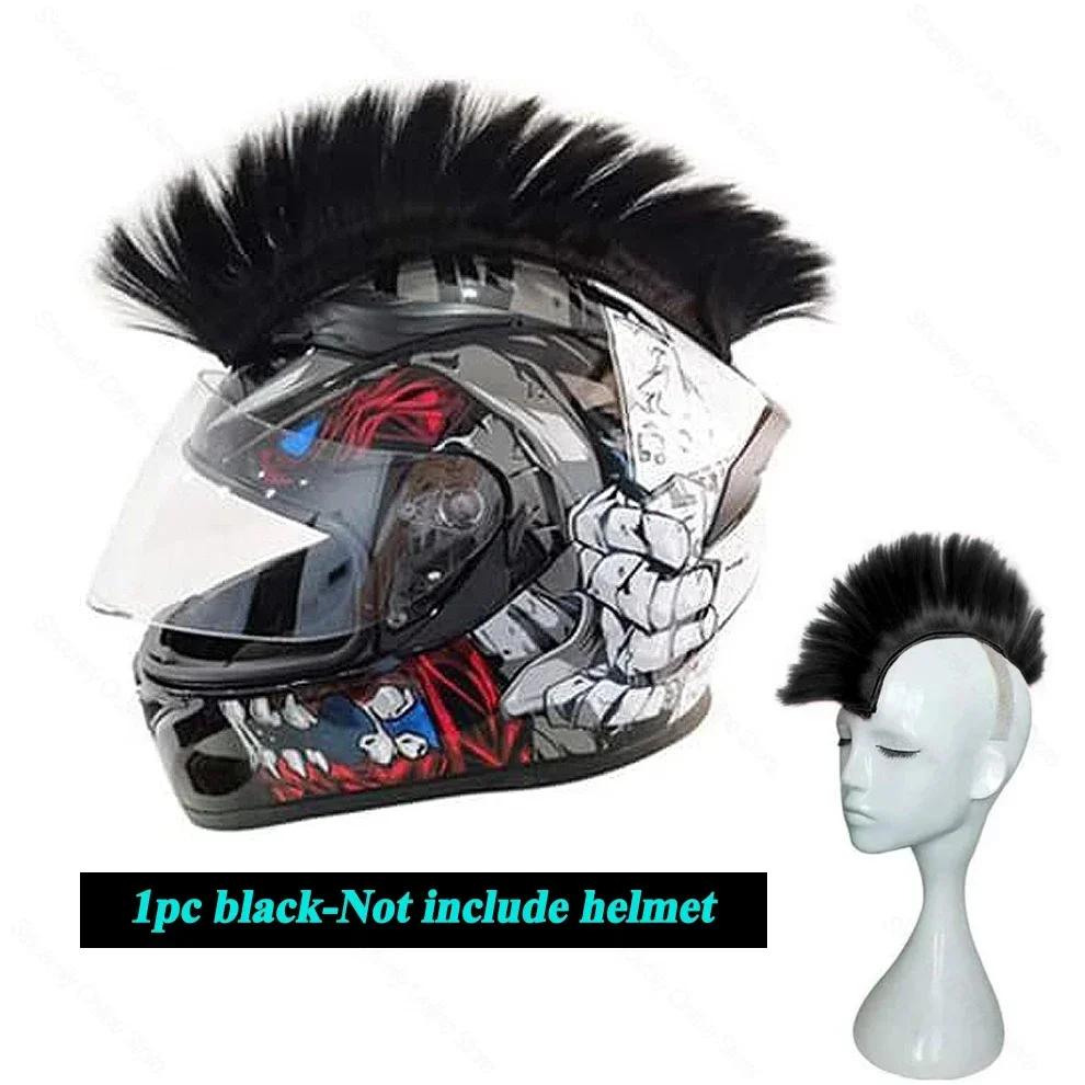 Mohawk Motorcycle Helmet Braids Decorations Wigs For Helmet Cockscomb Motocross Full Face Men Helmet Decors Hair Braids Stickers