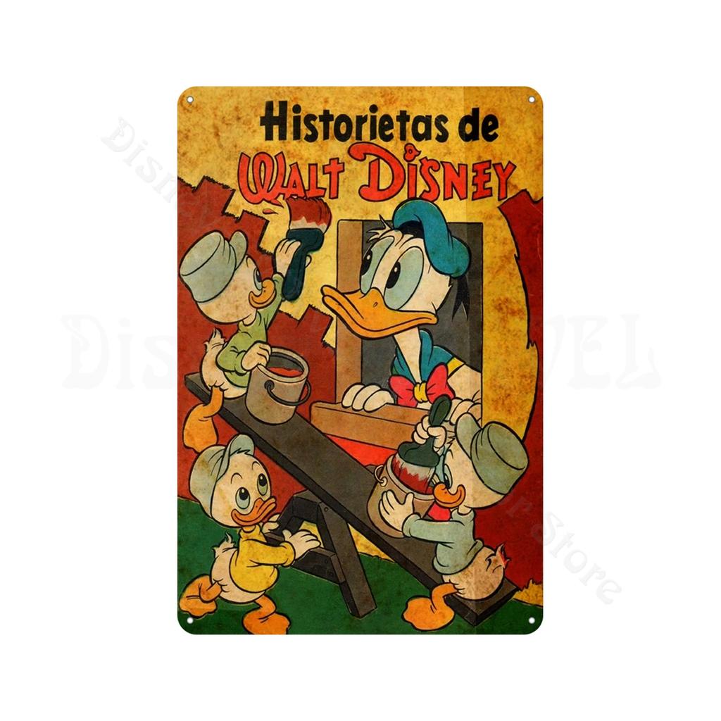 Retro Metal Tin Sign Donald Duck Tin Plaque Metal Poster Cartoon Tin Plate Metal Sign For Man Cave Club Decoration