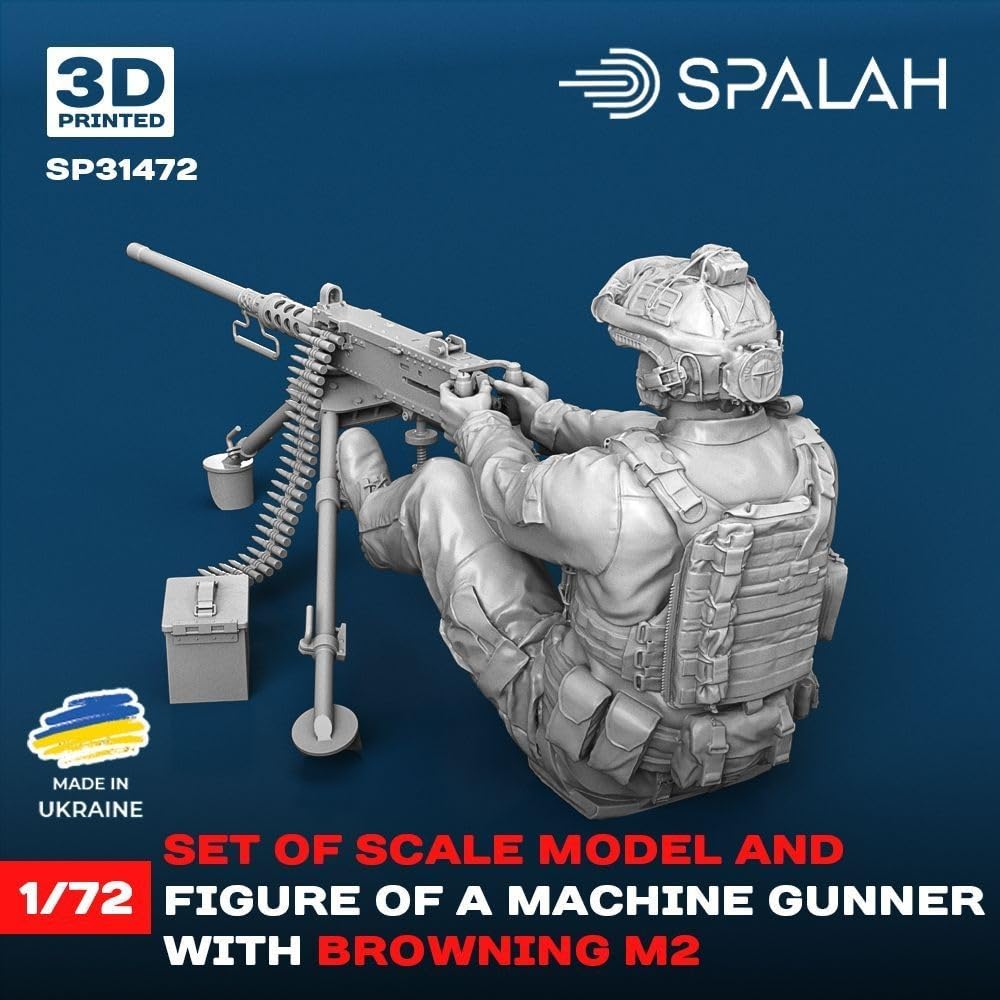 Spallach Soldier with Browning M2 Machine Gun 3D Printer Kit SPU31472 1/72