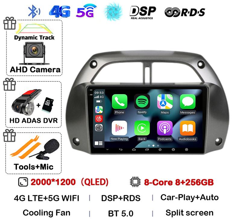 Android14 Carplay Car Radio For Toyota RAV4 Rav 4 2001 2002 2003 2004 2005 2006 Multimedia GPS Player Stereo 2din Head Unit DSP