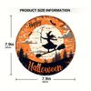 1Halloween Pumpkin Witch Round Plate Hanging Sign Restaurant Hanging Sign Wooden Party Home Window Wall Door Hanging Ghost House