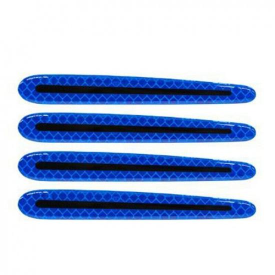 Blue Carbon Fiber Epoxy Safety Reflective Car Handle Door Bowl Warning Sticker