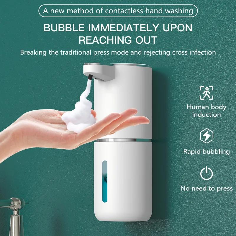 New Wall Mounted Automatic Soap Dispenser Foam Smart Hand Washing Machine 500ml Liquid Rechargeable Bathroom Induction Sensor