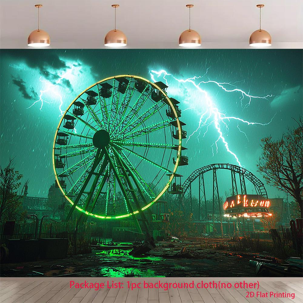 2D flat design 1 piece final carnival wheel amusement park theme suitable for party occasions and cake tables 100x150cm