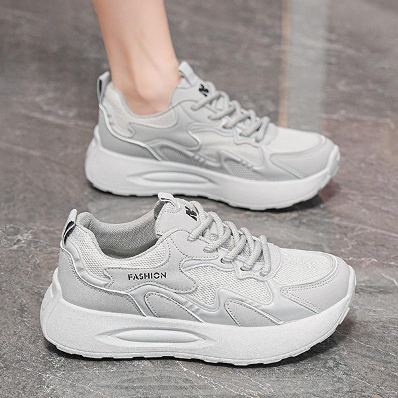 Summer Women's Shoes New Breathable Mesh Sports Shoes Children's Korean Version Versatile Thick-soled Casual Soft-soled Running Dad Shoes