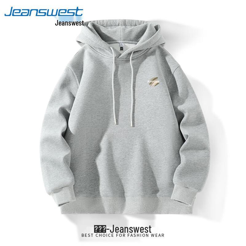 Jeanswest Unisex Retro Melard Trend Letter Print Hooded Sweatshirt