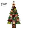 Vintage Style Seasonal Door Hanger Christmas Handmade Hanging Kit, Patchwork Tree Decoration DIY Sewing Thoughtful Gift for Set, Rustic Farmhouse