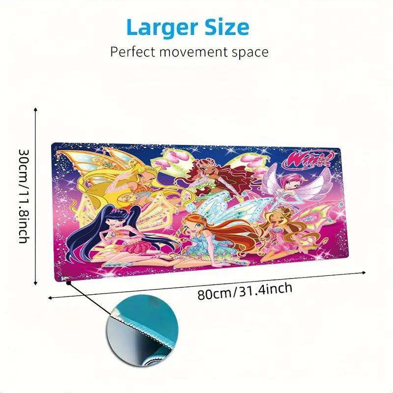 Winx Color Mouse Pad Large Gaming Table Cushion Non-slip Laptop Tablet Big Mousepad XXL Mat Mini PC Playmat With Lock edge