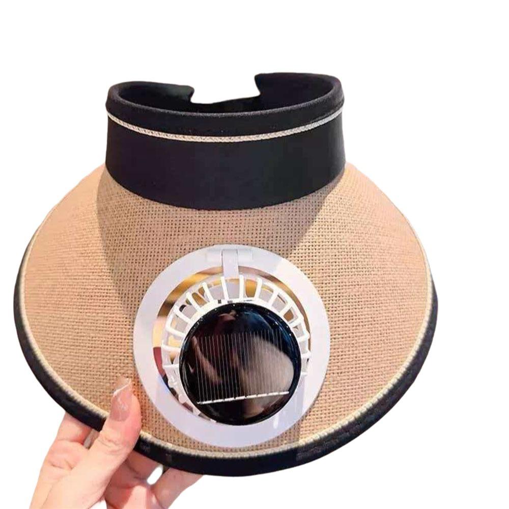 Solar Powered Fan Outdoor Visor Hat Breathable Beach Sunshade Hat Fashion Sun Hat with Fan  Summer