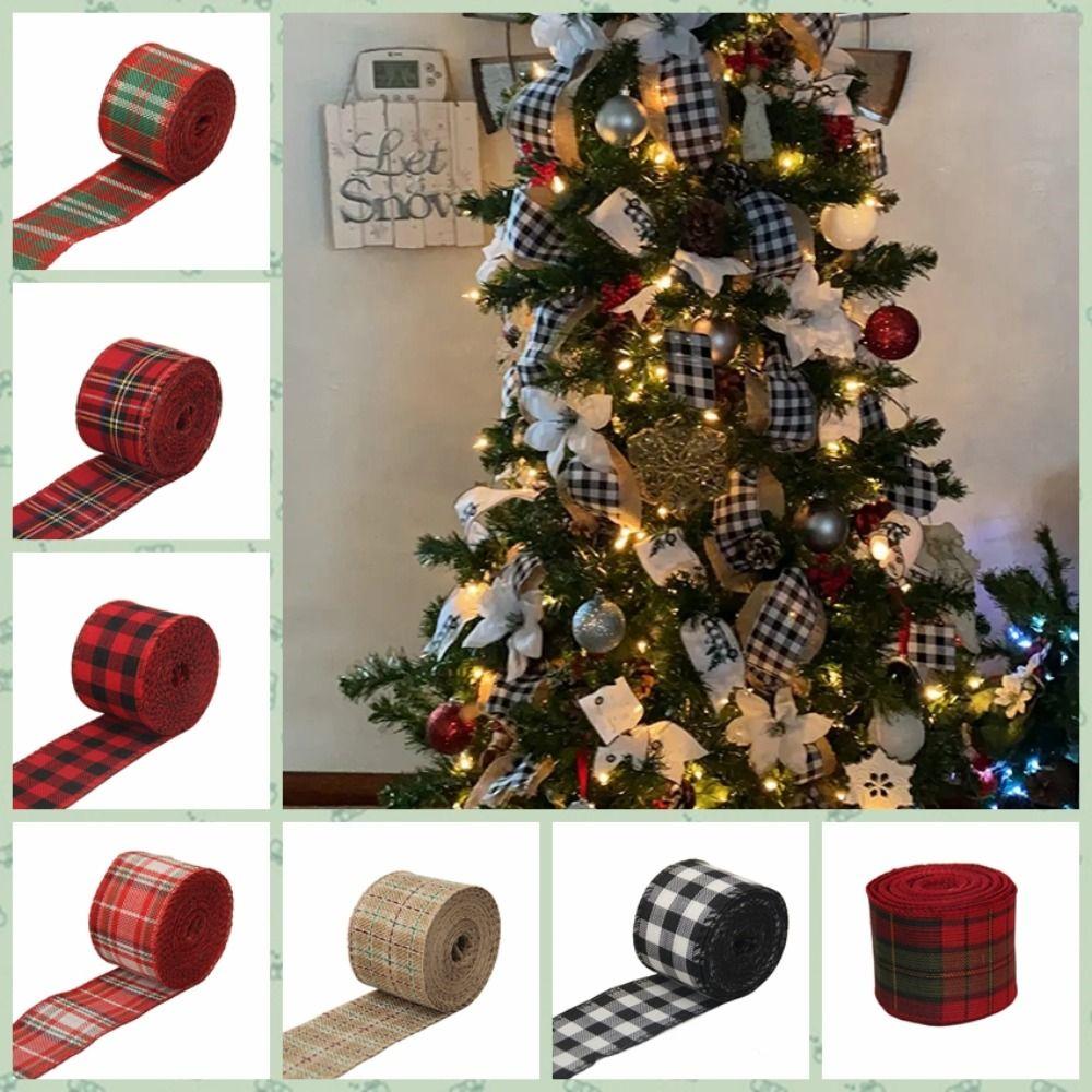 Červená Černá Kostkovaná Lněná Stuha Imitace Lněné Kostkované Stuhy Vánoční Kostkovaná Stuha Balení Dárků