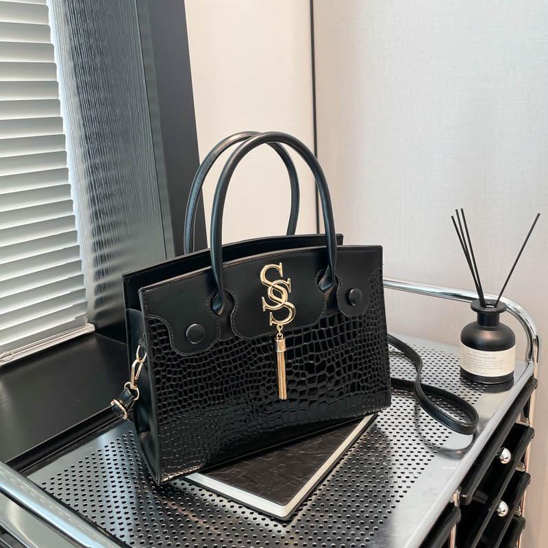 2025 Podzimní Minimalistická Retro Crossbody Taška přes Rameno s Krokodýlím Vzorem