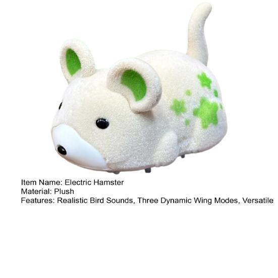 Electric Hamster Cat Toy with Mockingbird Sounds 3 Wing Modes Automatic On/Off Interactive Hunting Stimulator Cat Play Toy