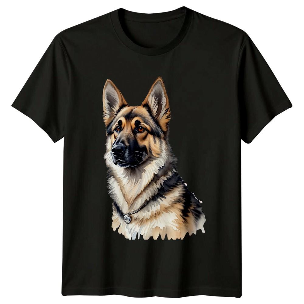 German Shepherd Dog Watercolor Art Portrait Pet Animal Lover TShirt Unisex T-Shirt XL