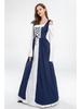 European and American Vintage Medieval Renaissance Square Neck Lace-Up Corset Halloween Costume Dress