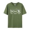 Eat Sleep Fish Repeat Tee Shirts  2024 Fashion Tops T Shirt Cotton Printed T Shirt Fishing Lover Gift