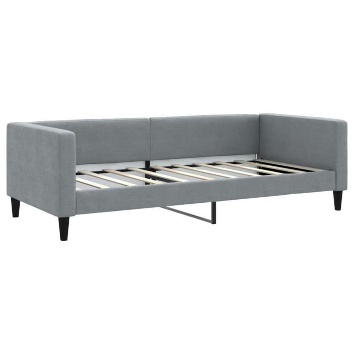 VidaXL Lit de jour avec matelas gris clair 90x190 cm tissu 3196570