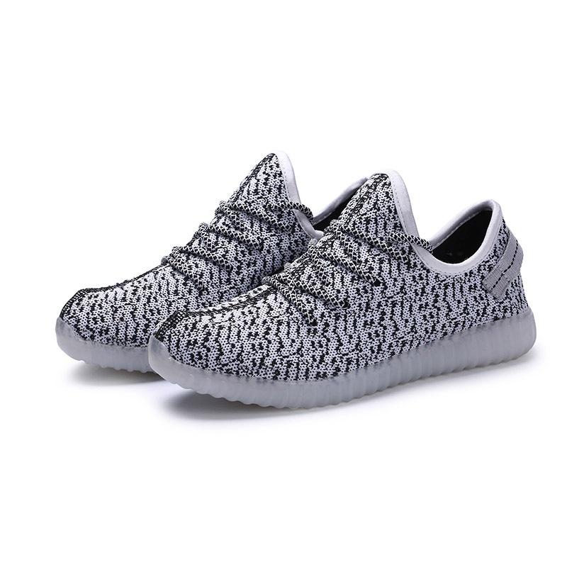 

Women Unisex Men Breathable Sneakers Soft Strappy Athletic Led Light Shoes EU39 серый