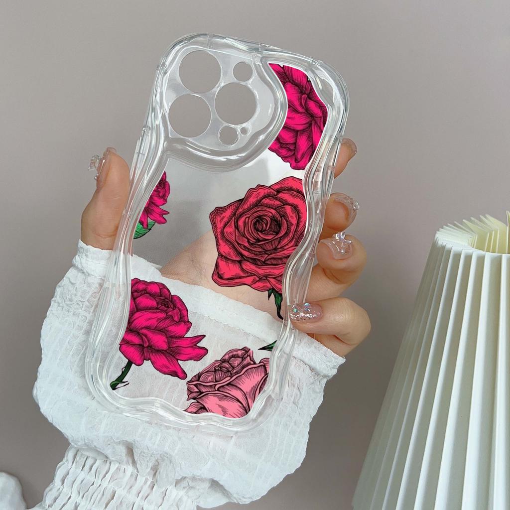 LZ16 Flower Clear Soft Wave Phone Cases for iPhone 15 13 Pro Max 12 Mini 14 8 Plus XS Max XR 6 Protection Back Cover