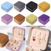 High-end Square Zipper Style Jewelry Box Travel Portable Velvet- Jewelry Storage Bag Bracelet Earrings Jewelry Organizer