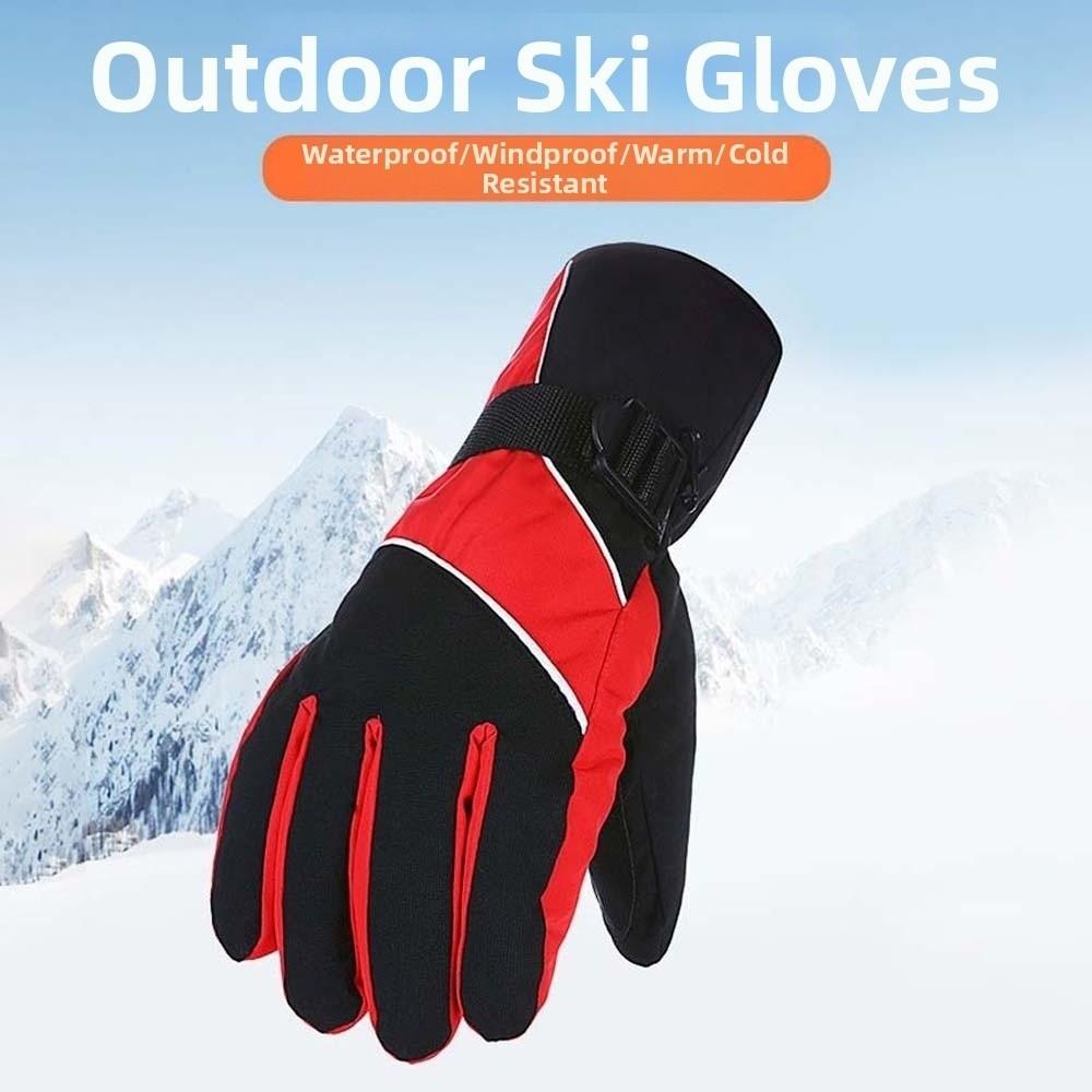 Soft Ski Anti-cold Gloves Anti-splash Water Thickened Finger Mittens  Cycling