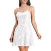 Women Sequined Loose V Neck Sleeveless Strap Cocktail Party Dress