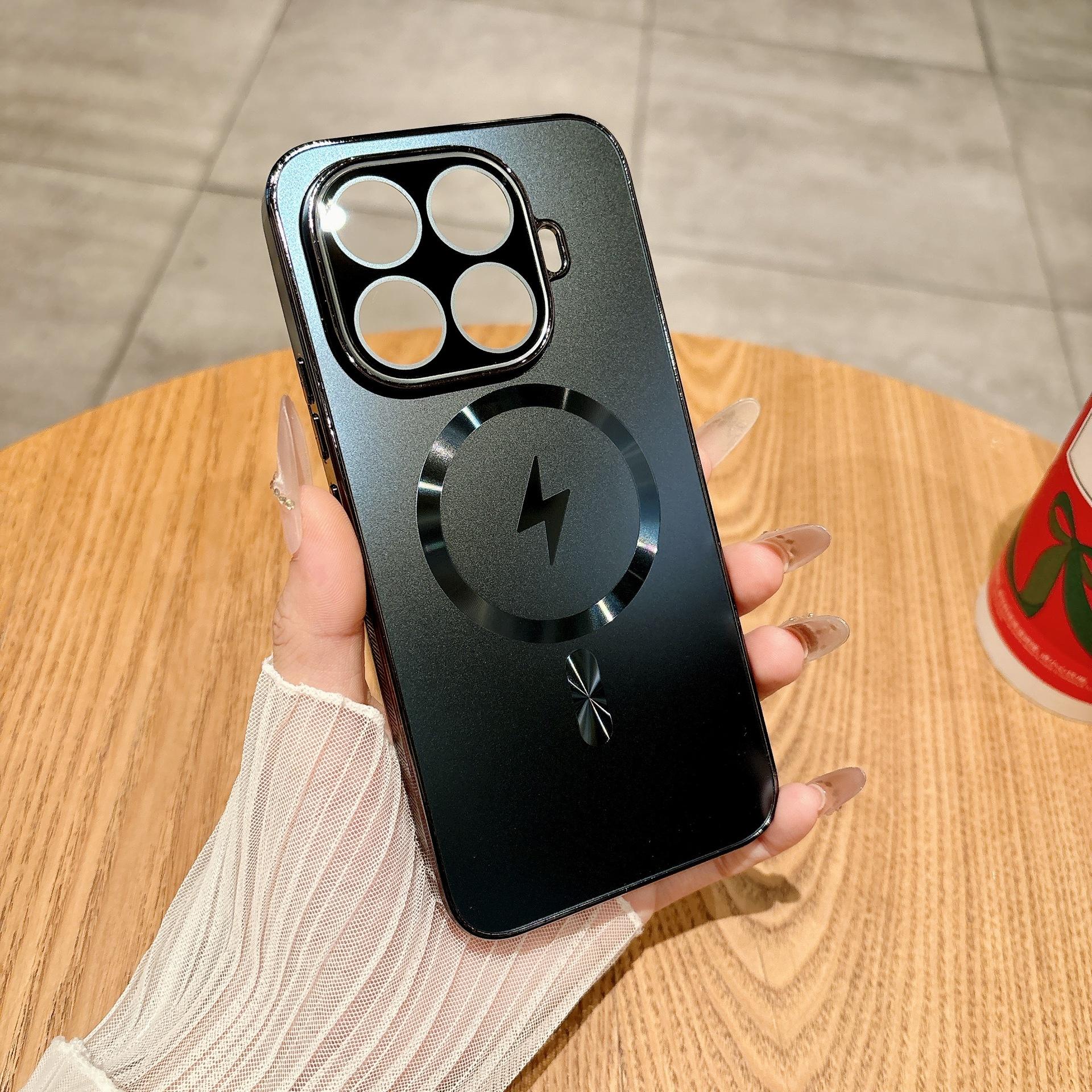 Чехлы для телефона Xiaomi, Электрооplated Глянцевый Магнитный Чехол с Защитой Объектива Камеры Xiaomi 17t