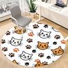 1pc Cat Paw Prints Carpet for Office Non Slip, Round Carpet, Soft & Comfortable, Carpet for Office, Lightweight Round Floor Mat