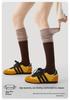 Renaissance Women's Seamless Color Block Mid-Calf Socks: Autumn/Winter Versatile Piled-Up Style