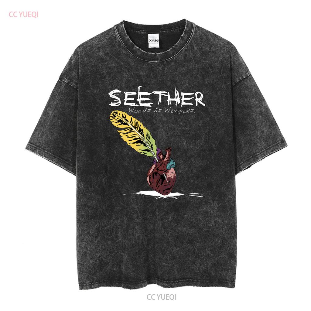 2014 Seether Words As Weapons Concert Band T Shirt Sz XL Vintage Washed Streetwear Graphic Comfortable Stretched Breathable