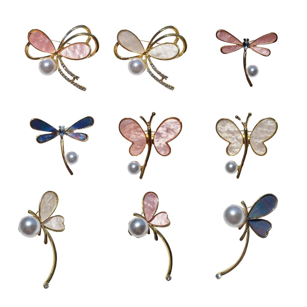 Elegant Butterfly Brooch With Pearls Designs Dripping Waterdrop Shape Alloy Materials for Women Fashion Accessory